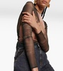 Trompe-l'œil printed tulle top