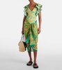Jeff printed cotton beach cover-up