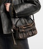 Micro bow-detail leather shoulder bag