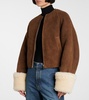 Shearling-trimmed suede jacket