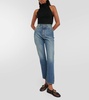 Croc-effect halterneck bodysuit