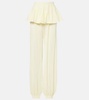 Mid-rise semi-sheer wide-leg pants