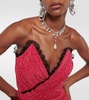 Floral-appliqué silk maxi dress