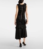 Ruffled cotton-blend midi dress