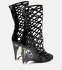 Leather wedge ankle boots