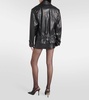Studded leather biker jacket