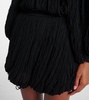 Fringed wool miniskirt