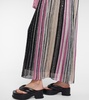 Striped sequin-embellished maxi dress