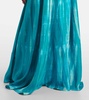 Tie-dye silk wrap dress
