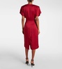 Draped satin midi dress