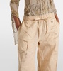 Trompe l'œil linen and cotton cargo pants