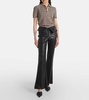 High-rise leather pants
