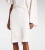 Asymmetric crêpe satin midi dress