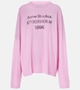 Logo cotton and hemp jersey top