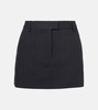 Chalk stripe wool and cotton miniskirt