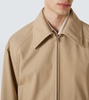 Intrecciato leather-trimmed twill blouson
