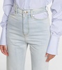 Cutout high-rise wide-leg jeans