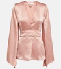 Bridal Occhi belted silk jacket