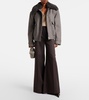 Faux fur-trimmed wool-blend jacket