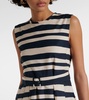 Esmeralda striped cotton midi dress