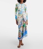 Nadia printed cotton beach cover-up