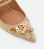 Bloom 105 floral-appliqué pumps