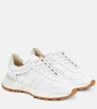 Leather-trimmed sneakers