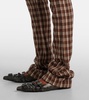 Checked wool and cotton-blend flared pants