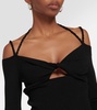 Ribbed-knit cutout top
