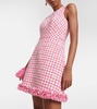 Fringe-trimmed tweed minidress