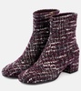 45 bouclé ankle boots