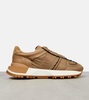 50-50 nylon and suede sneakers