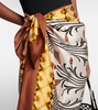 Printed silk beach cover-up