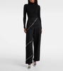 Spiral cotton wide-leg pants