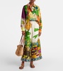 Tiger silk twill wide-leg pants