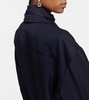 High-neck satin minidress