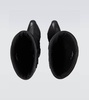 Biker embossed leather knee-high boots