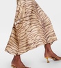 Printed silk midi dress