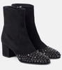 Embellished suede ankle boots