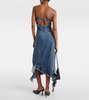 Delouise ruffled denim midi dress