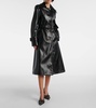 Faux leather trench coat