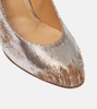 Distressed metallic pumps