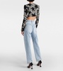 Crystal-embellished straight jeans