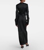 Draped twill gown