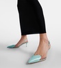 Le Cœur patent leather and PU slingback pumps