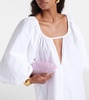Puff-sleeve cotton maxi dress