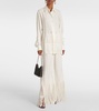 Open-knit fringed shirt