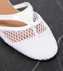 Infradito fishnet leather-trimmed mules
