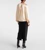 Elegante Key torchon silk satin blouse