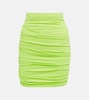 Ruched high-rise miniskirt